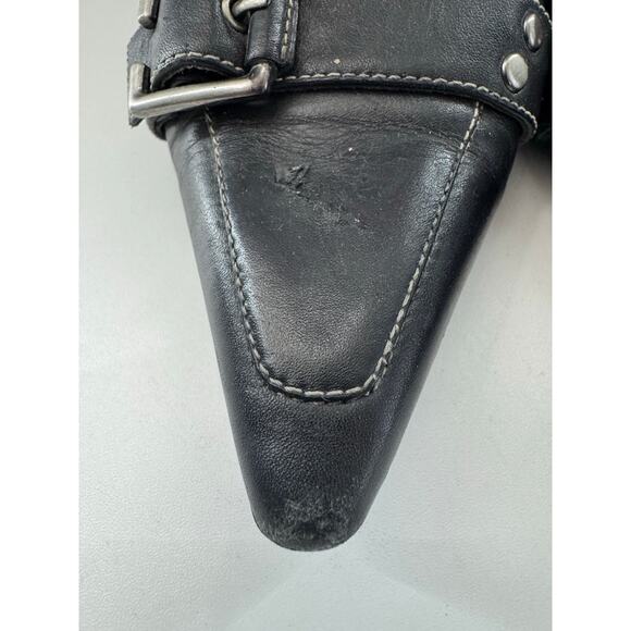 Joan And David Circa Black Leather Buckle Kitten Heel 8.5 (READ) - Picture 3 of 11